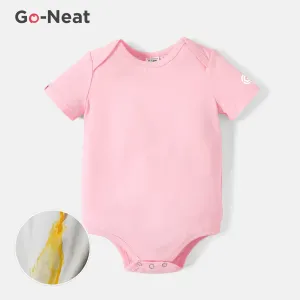 [0M-24M] Go-Neat Water Repellent and Stain Resistant Baby Boy/Girl Solid Short-sleeve Romper