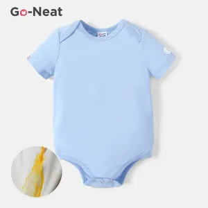 [0M-24M] Go-Neat Water Repellent and Stain Resistant Baby Boy/Girl Solid Short-sleeve Romper #814971