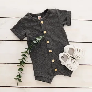 100% Cotton Striped Short-sleeve Baby Romper