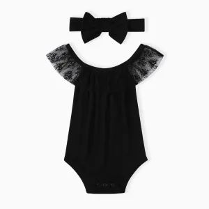 Solid Color 2pc Sleeveless Ruffle Romper Suit for Baby Girls - Avant-garde Style