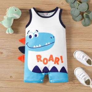 Baby Boy Dinosaur Design Tank Romper #1037047