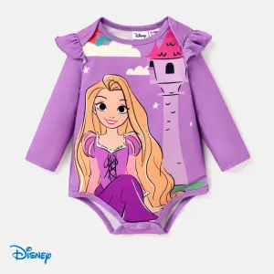 Disney Princess Baby Girl Character Print Ruffled Long-sleeve Bodysuit #1058434