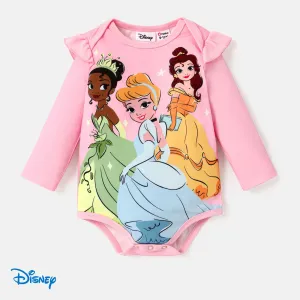 Disney Princess Baby Girl Character Print Ruffled Long-sleeve Bodysuit #1058447
