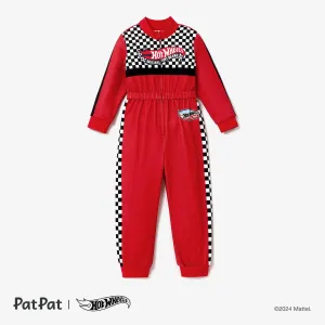 Hot Wheels Toddler Boy Colorblock Logo Print Long-sleeve Racing Jumpsuit #1166220