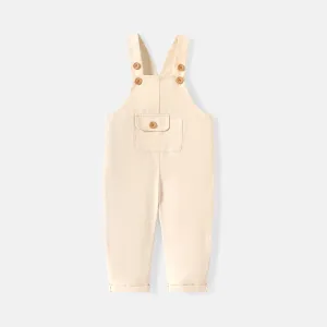 Toddler Girl/Boy 100% Cotton Solid Color Pocket Design Overalls #765571