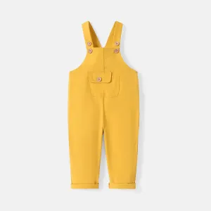 Toddler Girl/Boy 100% Cotton Solid Color Pocket Design Overalls #765585