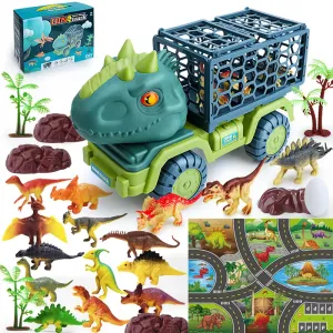 24pcs Childrenâs Dinosaur Transport Truck Toy Set #1067223