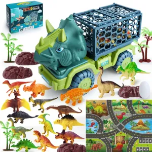 24pcs Childrenâs Dinosaur Transport Truck Toy Set #1067224