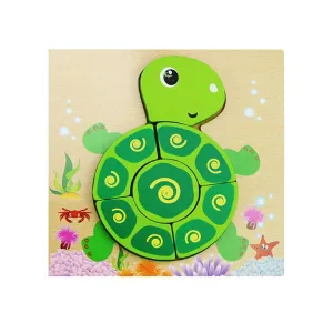 3D Wooden Puzzle Jigsaw Toys For Children Wood 3d Cartoon Animal Puzzles Intelligence Kids Early Educational Toys #890489
