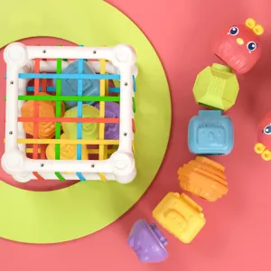 Baby Shape Sorting Toy Montessori Learning Educational Toys Sensory Shape Cube Sorter Toy (Random Color)