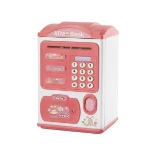Kids Piggy Bank Electronic Mini ATM Savings Machine with Password & Fingerprint Unlocking Simulation & Music & Chinese-English Bilingual Switch #230712