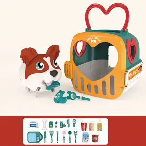 Plastic House Toddlers/Kids Play House Toy Puppy Dog Simulation Animal Boys and Girl(The Colors of Spare Parts are Random, and 4 Puppy Styles are Ship
