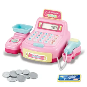 Pretend Play Cash Register Toy with Coins & Bank Cards & Bar Code Scanner Develops Early Math Skills #227300