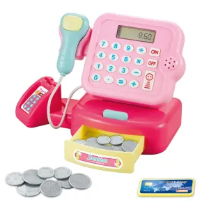 Pretend Play Cash Register Toy with Coins & Bank Cards & Bar Code Scanner Develops Early Math Skills #227302