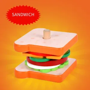 Wooden Pretend Play Burger/Sandwich Set for Toddlers #1064597