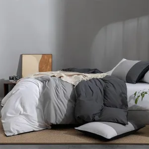 2/3pcs Minimalist Solid Color Brushed Bedding Set with Duvet Cover #1330170