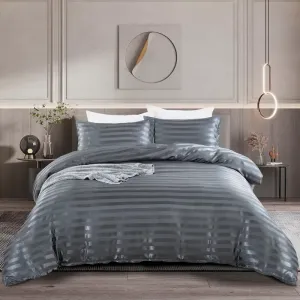 2/3pcs Simple Style Satin Striped Polyester Bedding,including Duvet Cover and Pillowcases #1333014