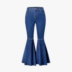 Mommy and Me Blue Cotton Flared Jeans/Denim Pants #1195978