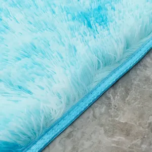 Rainbow Colors Long Hair Tie Dyeing Carpet Bay Window Bedside Mat Soft Area Rugs Shaggy Blanket Gradient Color Living Room Rug #191251