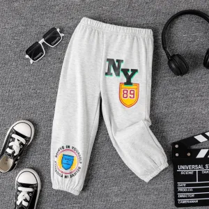 Toddler Boy Letter Number Print Casual Pants