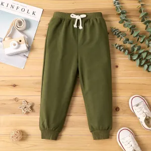 Toddler Boy Solid Color Casual Joggers Pants Sporty Sweatpants for Spring and Autumn