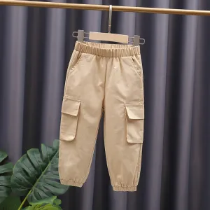 Toddler Boy Trendy 100% Cotton Pocket Design Pants #212252