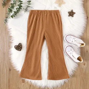 Toddler Girl Solid Textured Flared Pants #1047595