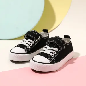 Toddler / Kid Casual Lace Up Velcro Black Canvas Shoes (Toddler US 6-7.5 and Toddler US 8-Little Kid US 11.5 outsole are different) #799095