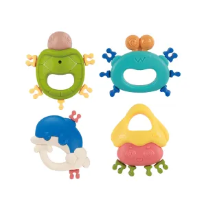 4pcs Baby Teether Toys - Ocean Animal Shapes for Safe, Soothing Chewing