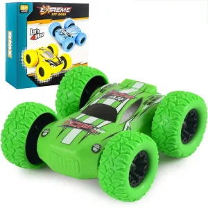 Kids Toy Pull Back Car Double-Sided Friction Powered Flips Inertia Big Tire 4WD Car Off-Road Vehicle Children Toy Gifts #197541