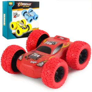 Kids Toy Pull Back Car Double-Sided Friction Powered Flips Inertia Big Tire 4WD Car Off-Road Vehicle Children Toy Gifts #197542