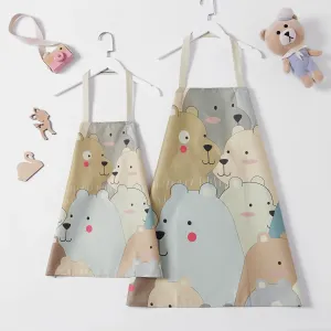 Cute Dinosaur Print Linen Aprons for Mommy and Me #186864
