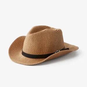 Daddy and Me Solid color western cowboy straw hat, 100% bamboo pulp fiber material #1163772