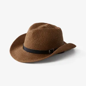 Daddy and Me Solid color western cowboy straw hat, 100% bamboo pulp fiber material #1163774