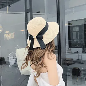 Straw Bowknot Beach Hats for Mommy and Me #190454