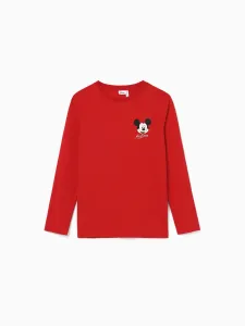 Disney Mickey and Friends Family Matching Character Print Polka Dots Long-sleeve Red Dress or Cotton Top