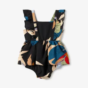 Family Matching Beach Shirt and Floral Chiffon Wrap Bottom Strap Dress Sets #1327024
