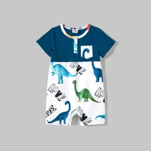 Family Matching Dinosaur Print Tank Dresses and Short-sleeve T-shirts Sets #1243322