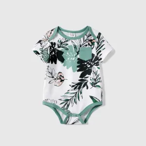 Family Matching Plant Print Belted Slip Dresses and Tank Top Sets #915122