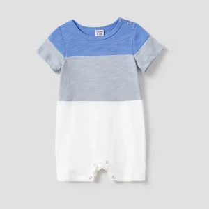 Family Matching Sets Color Block Tee and A-line Tank Dress with Drawstring, Pockets and Buttons #1320663