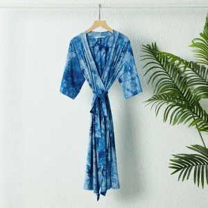 Family Matching Tie Dye Belted Robe & Swaddle Blanket & Short-sleeve Tee Sets #1034094