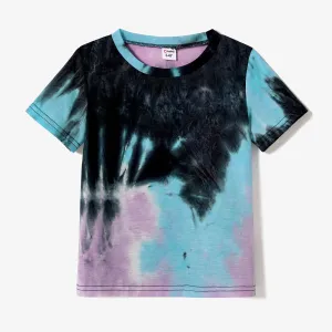 Family Matching Tie Dye Tank Dresses and Short-sleeve T-shirts Sets #225380