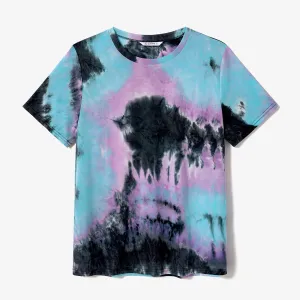 Family Matching Tie Dye Tank Dresses and Short-sleeve T-shirts Sets #225394