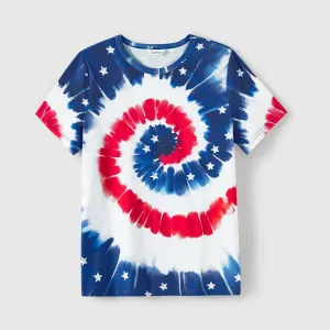 Independence Day Family Matching Cotton Short-sleeve T-shirts and Tank Dresses Sets #1032984