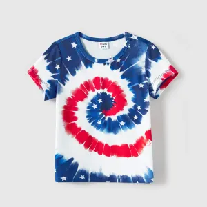 Independence Day Family Matching Cotton Short-sleeve T-shirts and Tank Dresses Sets #1032992
