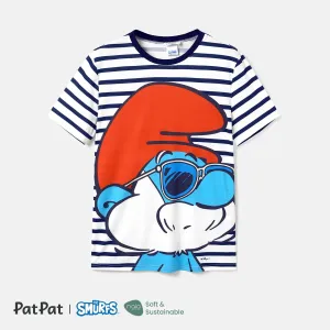 The Smurfs Family Matching Naiaâ¢ Character & Stripe Print Short-sleeve Dresses and T-shirts Sets #1039887