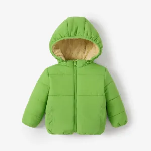 Baby / Toddler Causal Fluff Solid Long-sleeve Hooded Coat #190008