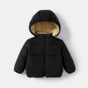 Baby / Toddler Causal Fluff Solid Long-sleeve Hooded Coat #190018