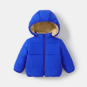 Baby / Toddler Causal Fluff Solid Long-sleeve Hooded Coat #190025