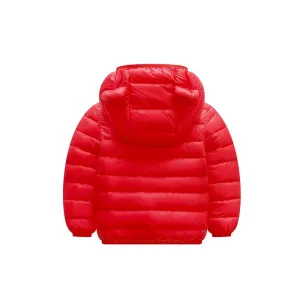 Baby / Toddler Stylish 3D Ear Print Solid Hooded Cotton Coat #189790